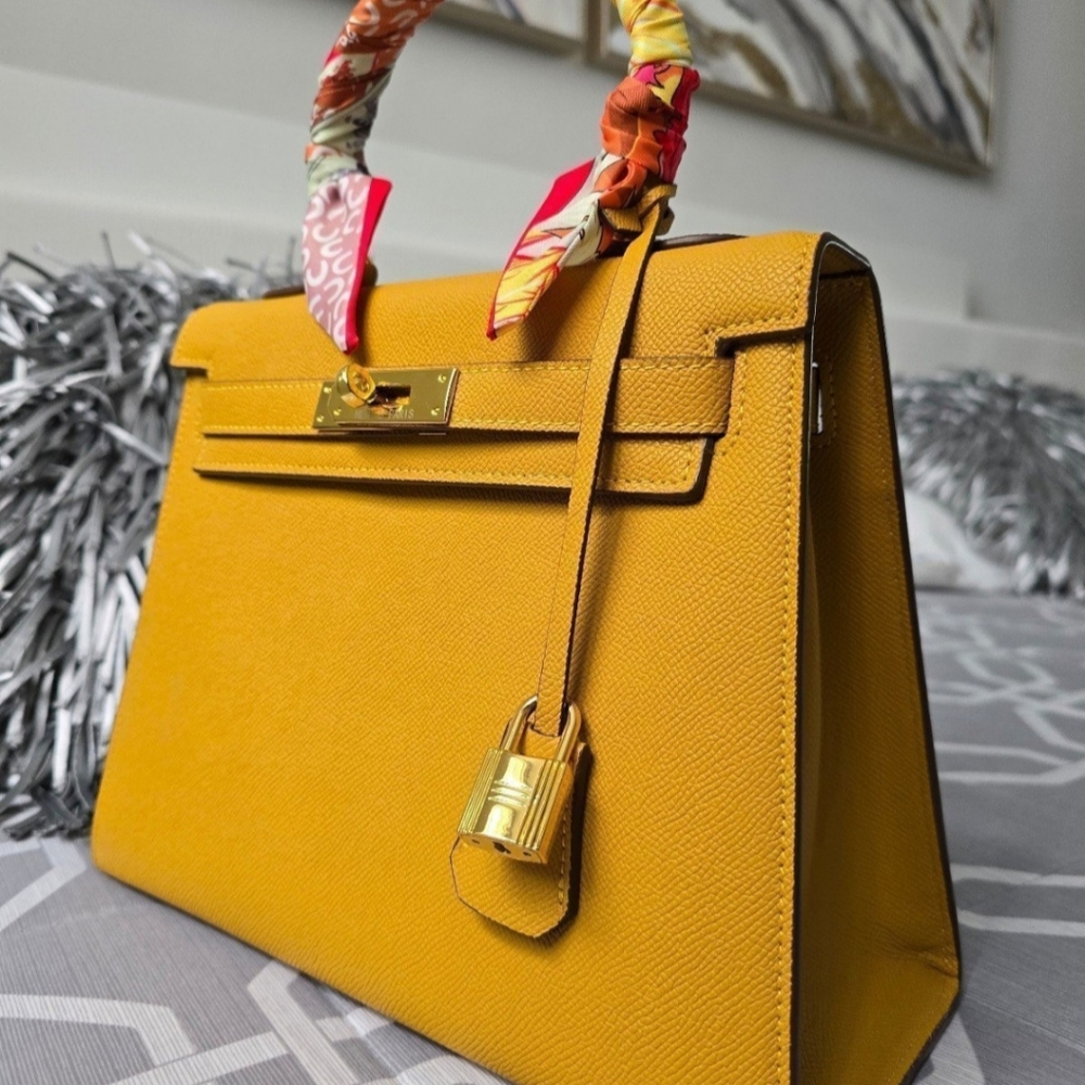 COPY - Stunning 100% leather quality not designer like,  Kelly bag brown 28.